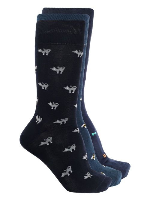 Intarsia-knit socks - Blue