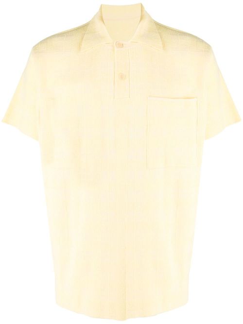 Jacquard-knit polo shirt - Yellow