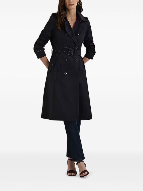 Double-breasted belted trench coat - Blue