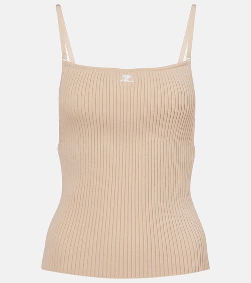 Courrèges Logo ribbed-knit tank top