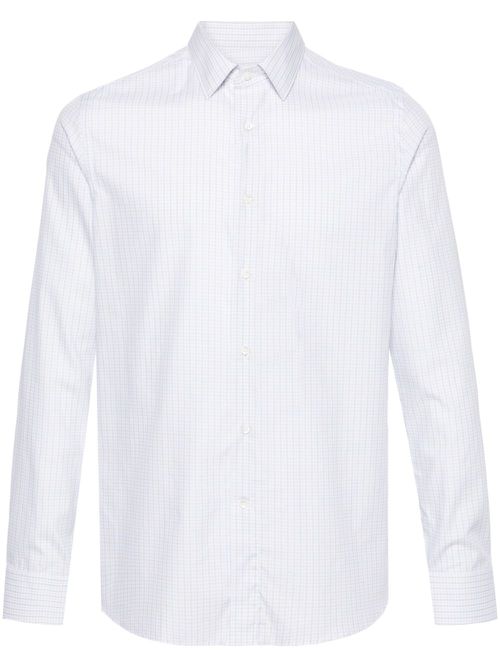Checked cotton shirt - White