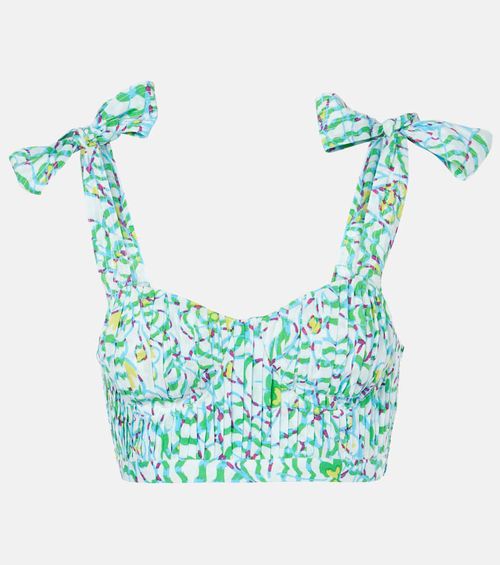 Carla printed pleated crop top