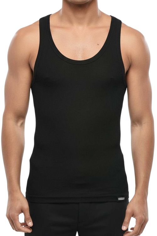 Black Round Neck Tank Top