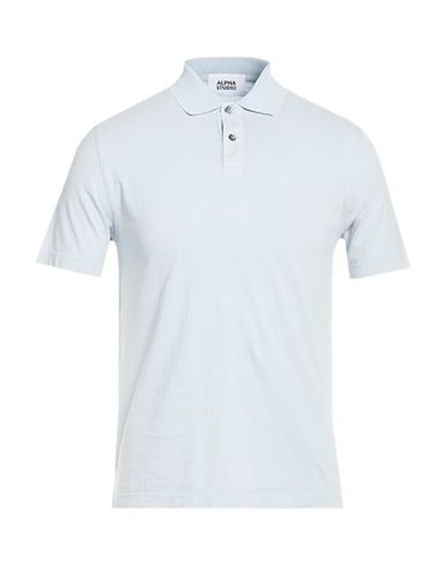 Man Polo shirt Sky blue Size 42 Cotton