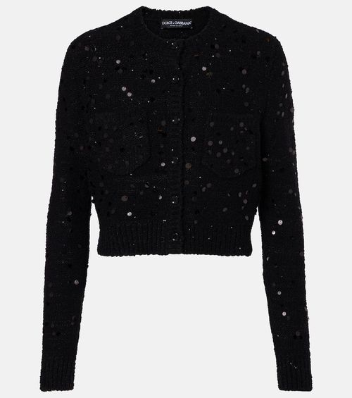 Sequined wool-blend cardigan