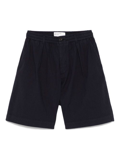 Universal Works seersucker pleated shorts - Blue