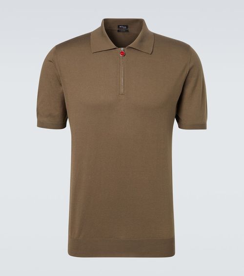 Cotton half-zip polo shirt