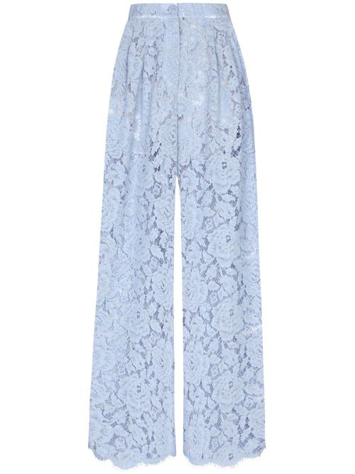 Lace wide-leg trousers - Blue