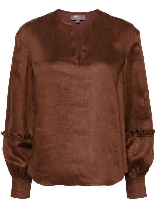 Sienna linen blouse - Brown