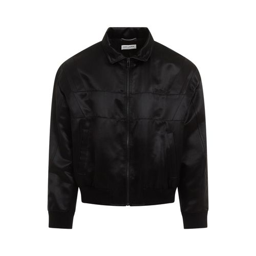 Logo-embroidered Satin Bomber Jacket