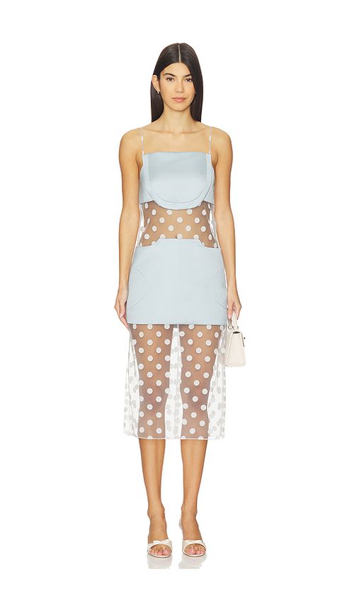 Prabal Gurung Sheer Panelled Slip Midi Dress in Baby Blue. 0. Also , 4
