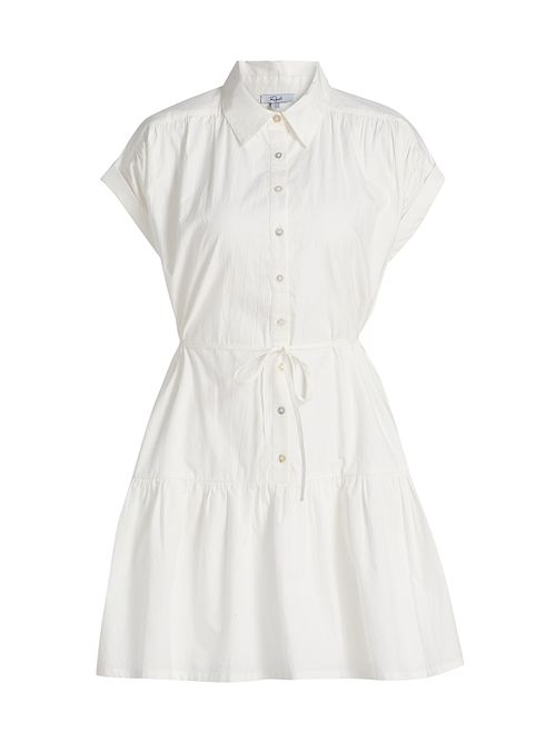 Women's Evaline Cotton Tie-Waist Minidress - White
