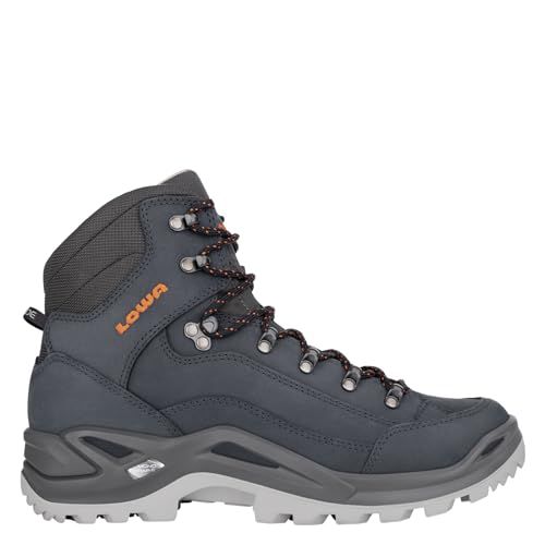 Lowa Mens Renegade LL MID Nubuck Dark Blue Orange Boots