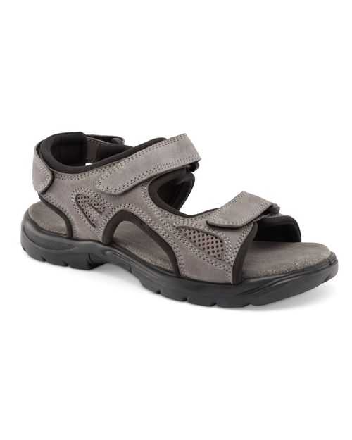 Men's Leather Strider Sandals in Grey