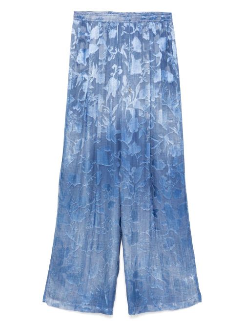 Ermanno Scervino floral-jacquard trousers - Blue