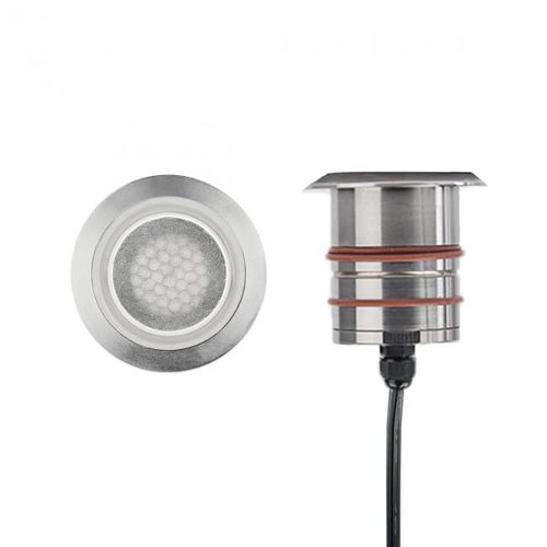 WAC Inground LED 12V Round Indicator Light with Honeycomb Louver in Bronzed Stainless Stee
