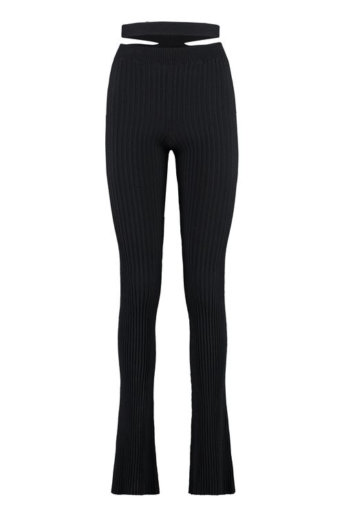 Ribbed-knit Flared Trousers