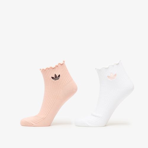Adidas Ruffle Quarter Socks Blush Pink/ White