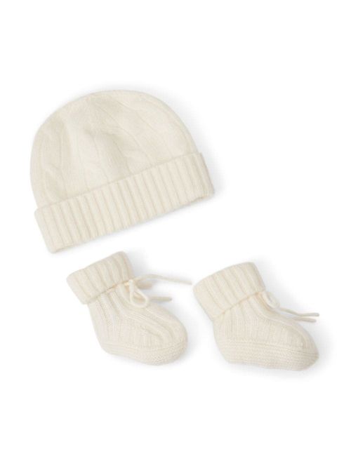 Cashmere beanie set - White