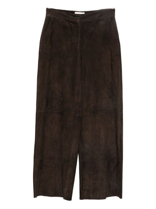 Via Masini 80 Leather Wide-Leg Trouser