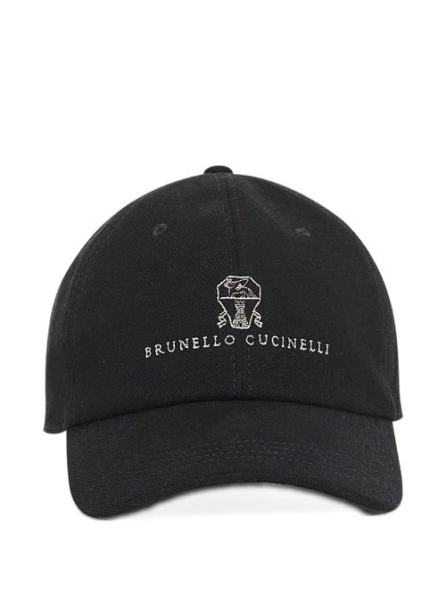 Brunello Cucinelli logo-embroidered cap - Black