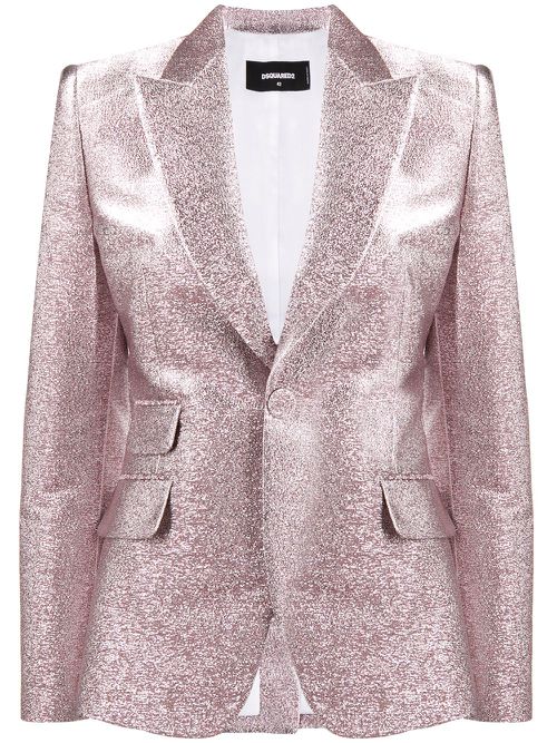 Glitter single breasted blazer - Pink
