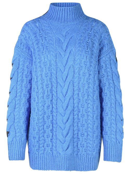Two-tone Alpaca Blend Turtleneck Sweater