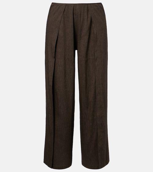 Calla linen-blend wide-leg pants