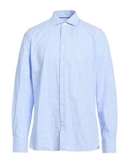 Man Shirt Azure Size L Cotton, Linen