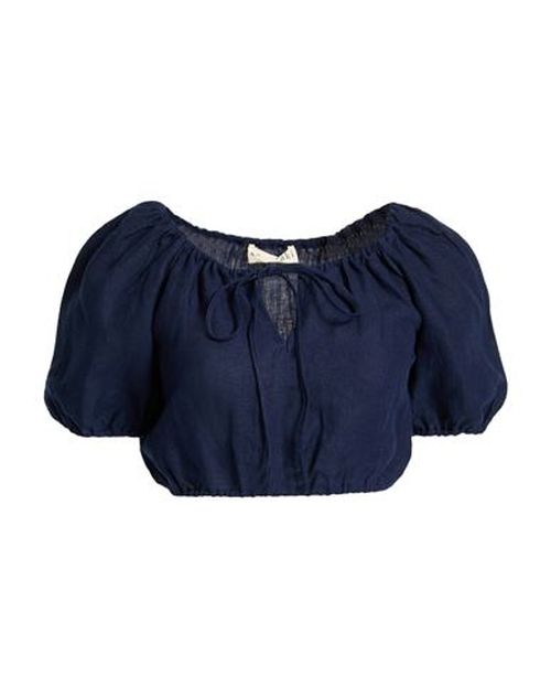 Woman Top Navy Size M Organic Linen
