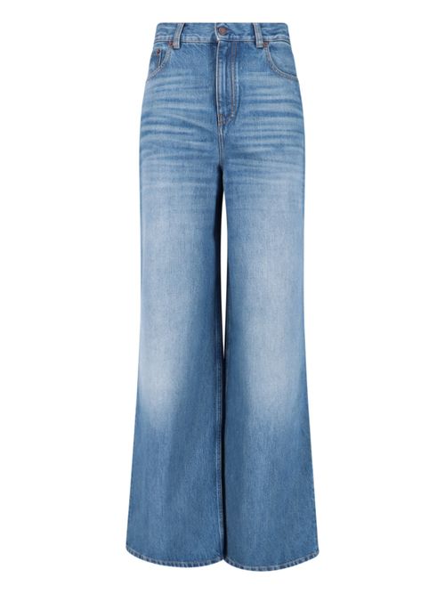 Chloé Denim Jacket with Leather Patch Accents