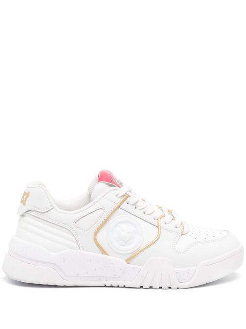 Tiger Head-motif leather sneakers - White