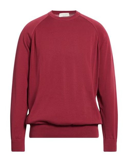 Man Sweater Burgundy Size 42 Cotton