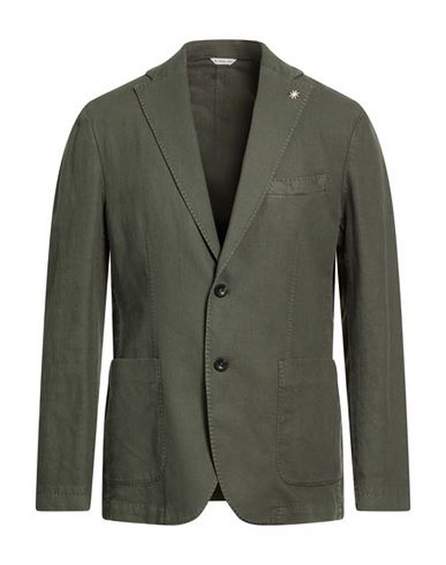 Man Blazer Dark green Size 42 Cotton, Linen, Lyocell, Elastane