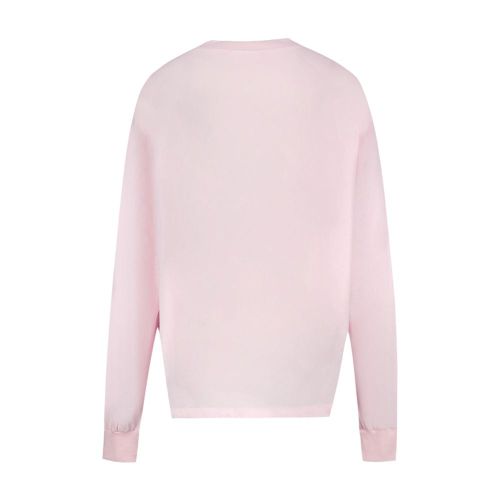 Cotton Crew-Neck Sweatshirt — Pink