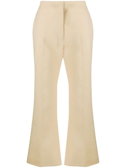 High-waisted flared trousers - Neutrals