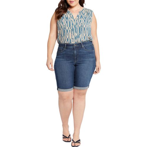 Plus Briella Womens Cuffed Denim Denim Shorts