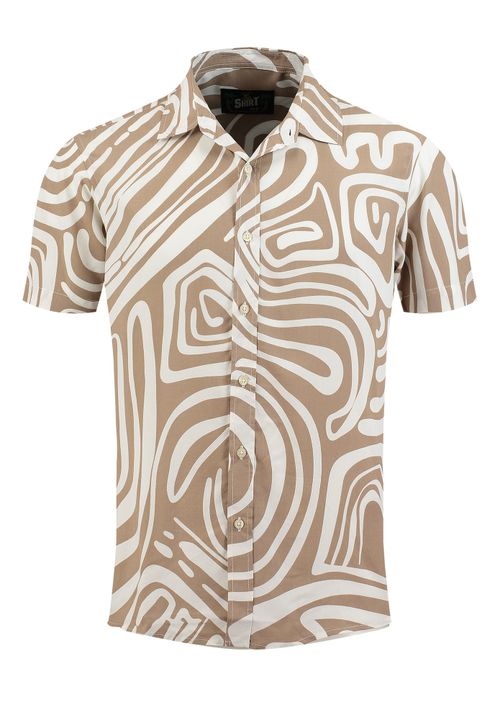 Key Largo Camicia 'Sunglasses' écru / broccato