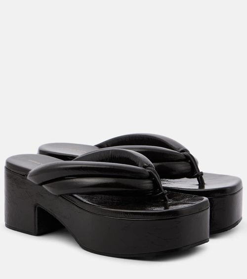 Leather platform sandals