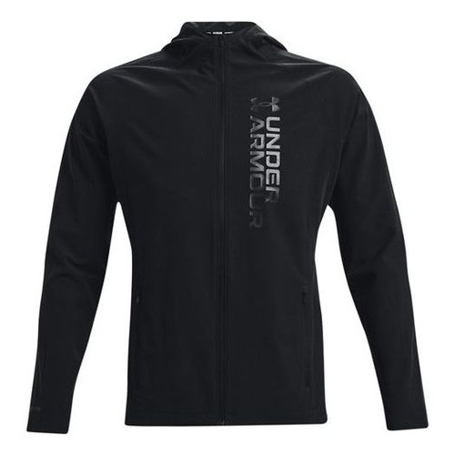 Men's Out The Storm waterproof Light Woven Running Sports Hooded Jacket Black