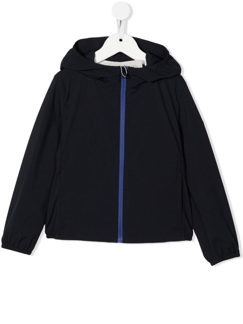 Two-pocket zip-up hooded jacket - Blue