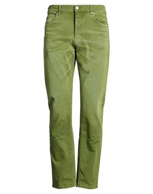 Man Jeans Military green Size 34 Cotton, Rubber