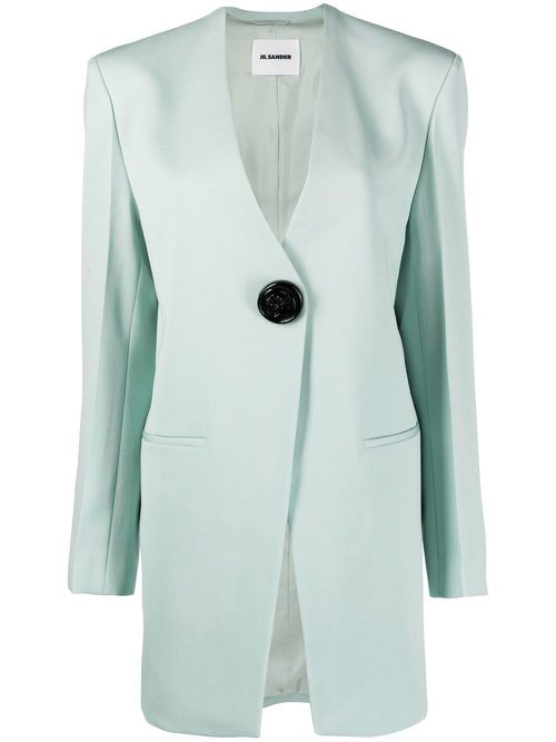 Single-button wool blazer - Green
