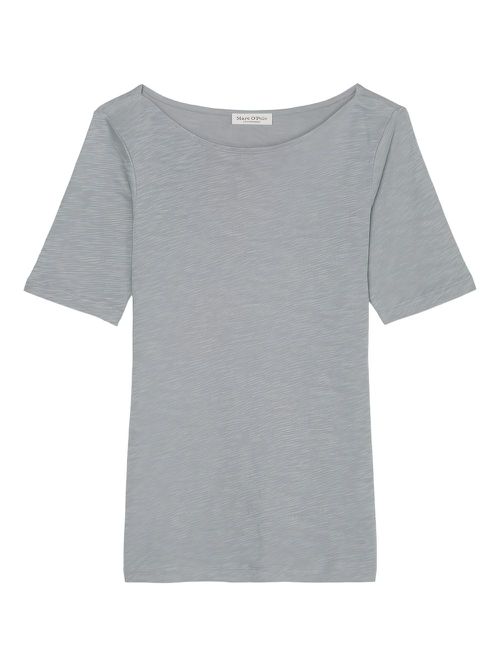 Boat-neck short-sleeve T-shirt - Grey