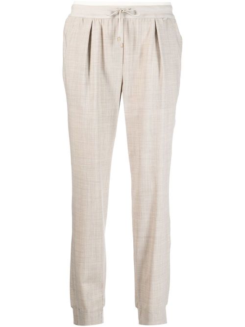 Virgin wool-blend track pants - Neutrals