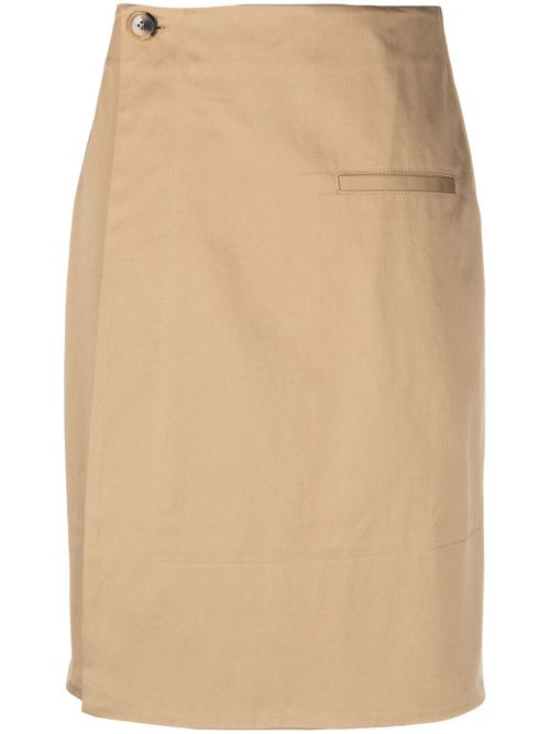 High-waist A-line miniskirt - Neutrals