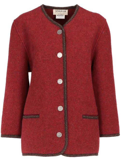 1990s pre-owned wool jacket - Red