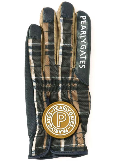 Logo-appliqué plaid gloves - Black