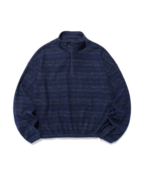 STRIPE HALF ZIP UP_NAVY