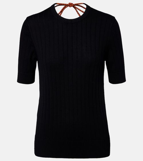 Ribbed-knit cotton top